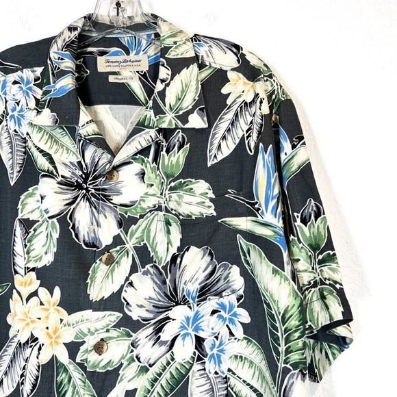 Tommy Bahama Hawaiian Shirt Silk Tropical Short Sleeve Floral Large - Picture 3 of 7